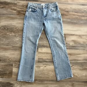 Frame The Low Boot Women’s Jeans Light Wash Raw Hem Size 24